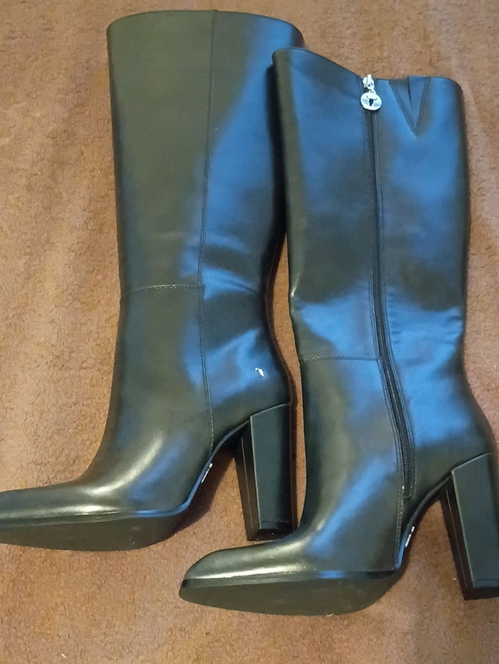 Windsor Smith Black Knee-High Platform Block Heel Boots